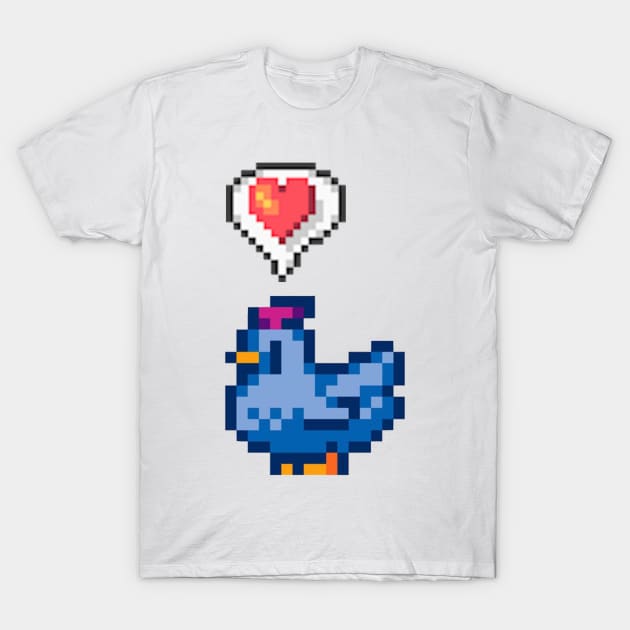 Stardew Valley Happy Blue Chicken T-Shirt by r9440